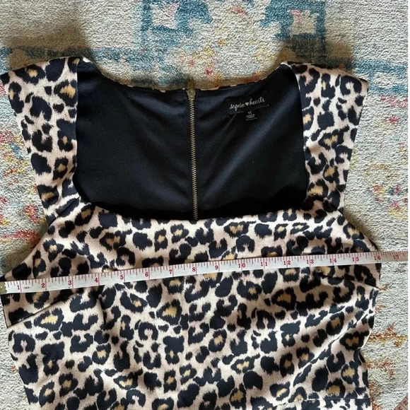 Sequin Hearts Sleeveless Leopard Animal Print Cocktail Party Dress Jr Size 11 - Picture 3 of 8